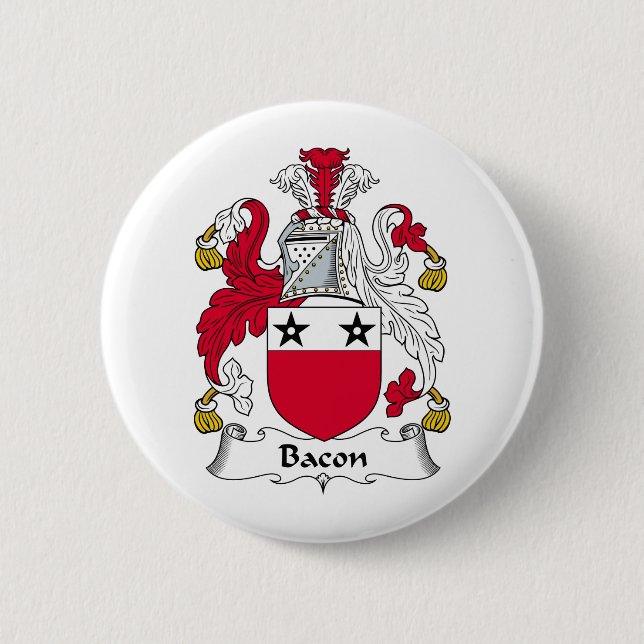 Bacon Family Crest 6 Cm Round Badge (Front)