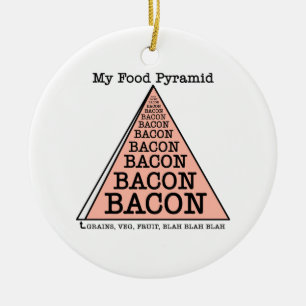 Bacon Food Pyramid Ceramic Tree Decoration