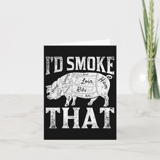 Bacon Grilling Bbq Chef Funny Smoked Meat Smoking  Card (Front)