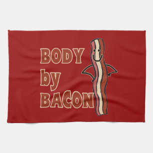 BACON Humour Body By Bacon Tea Towel