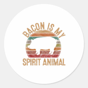 Bacon Is My Spirit Animal Gift Retro Bbq Costume P Classic Round Sticker