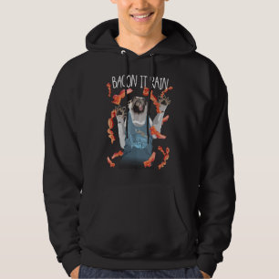Bacon It Rain Pug Funny Graphic Hoodie