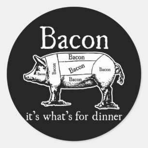 Bacon: It's what's for dinner. Classic Round Sticker