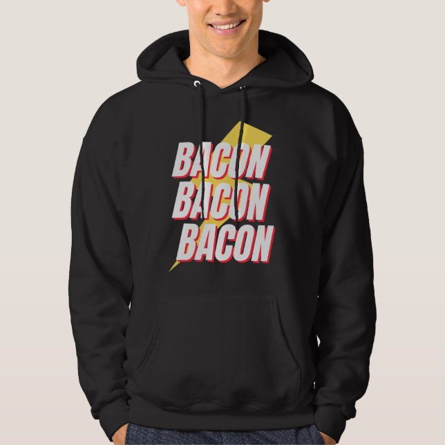 Bacon Keto Fat Fueled Retro Workout Gym Fitness Sq Hoodie (Front)