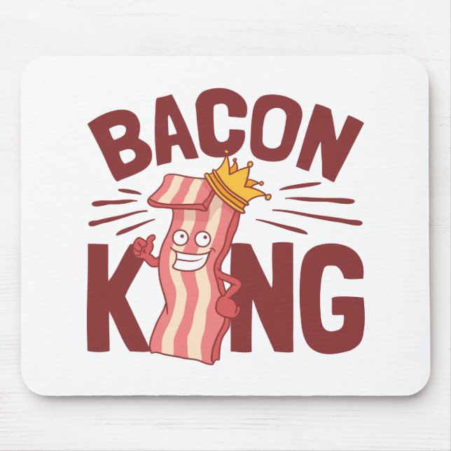 Bacon King Meat Lover Gifts for Men Boy Mouse Mat (Front)