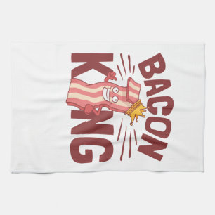 Bacon King Meat Lover Gifts for Men Boy Tea Towel