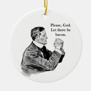 Bacon Let There Be Ceramic Tree Decoration