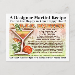Bacon, Lettuce, Tomato Martini Recipe  Postcard