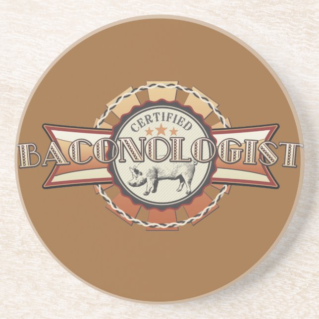 Bacon LOVE certified Baconologist Coaster (Front)