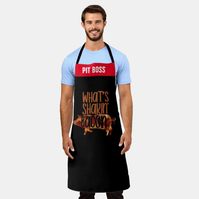 Bacon Lover Funny Grill Chef Apron BBQ Pork Love (Worn)