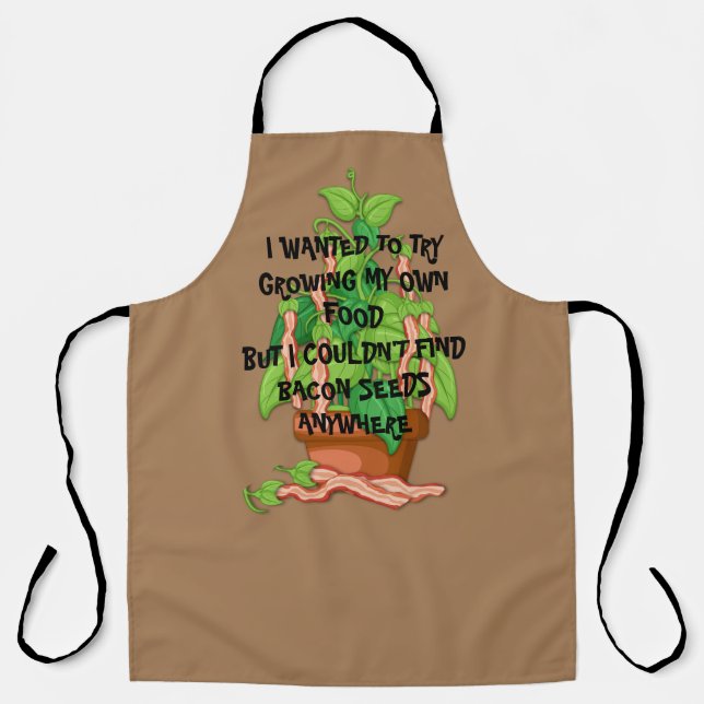 Bacon Lover's Humour Grow Your Own Dad Joke Apron (Front)