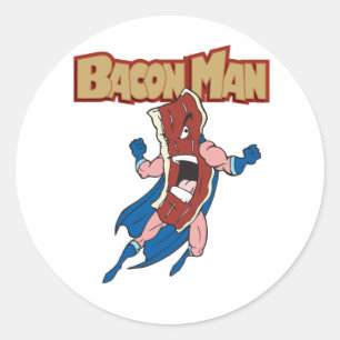 Bacon Man Classic Round Sticker