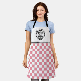 Bacon Manor Pink Checked Chef's Apron