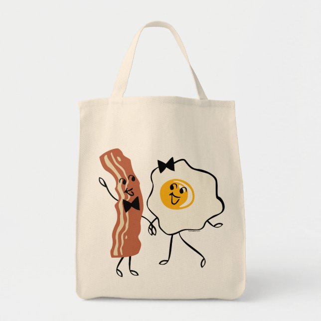 Bacon 'N Egg Lover Grocery Tote Bag (Front)