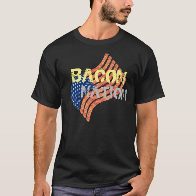 Bacon Nation Funny Bacon T-shirt (Front)