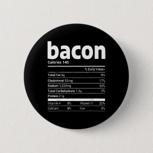 Bacon Nutrition Facts Family Matching Christmas Co 6 Cm Round Badge