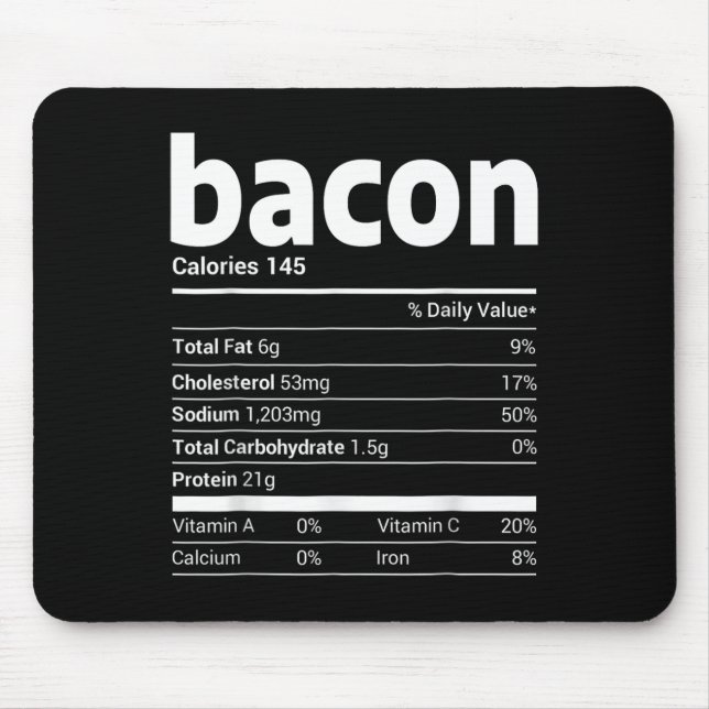 bacon Nutrition Facts Family Matching Christmas Co Mouse Mat (Front)