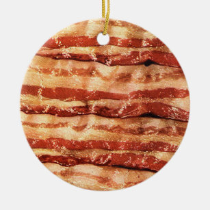 bacon ornament-round ceramic tree decoration