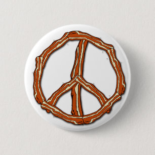 Bacon Peace Sign T-shirts, Hoodies, Gifts 6 Cm Round Badge