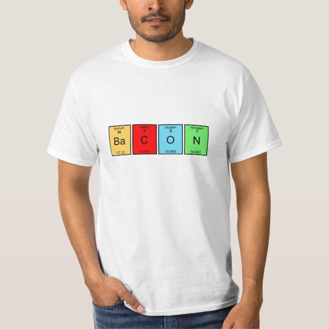 Bacon Periodic Table Elements T-shirt (Front)