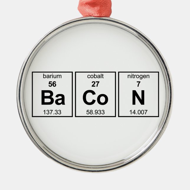 BaCoN Periodic Table Metal Tree Decoration (Front)