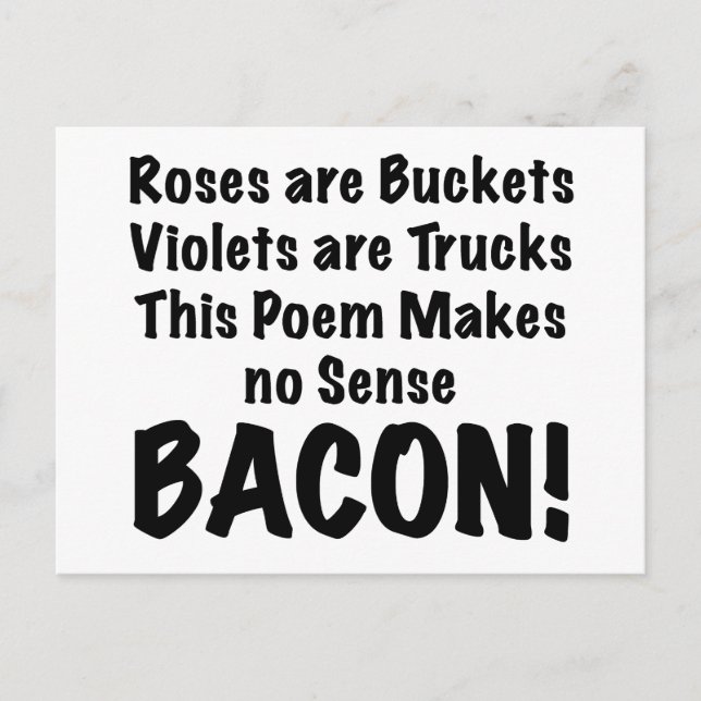 Bacon Poem Postcard (Front)