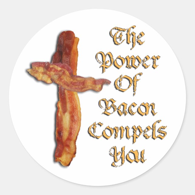 Bacon Power Classic Round Sticker (Front)