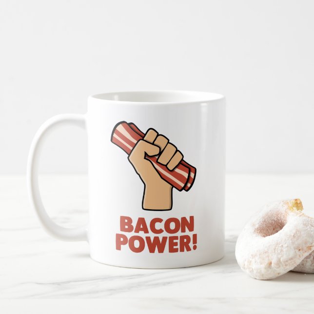 Bacon Power Coffee Mug (With Donut)