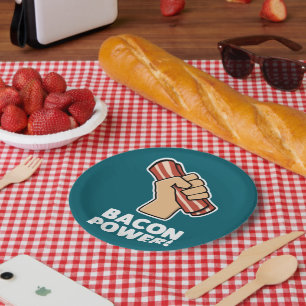 Bacon Power Paper Plate