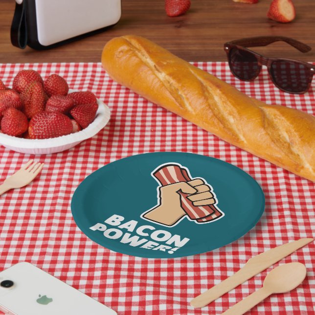 Bacon Power Paper Plate (Picnic)