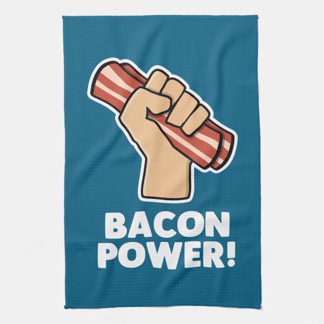 Bacon Power Tea Towel (Vertical)