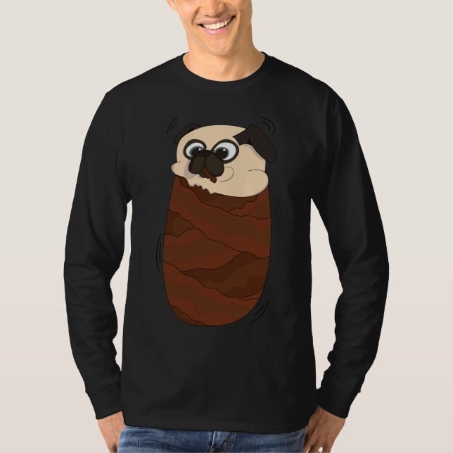 Bacon Pug Classic T-Shirt 518 (Front)