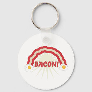 Bacon rainbow key ring