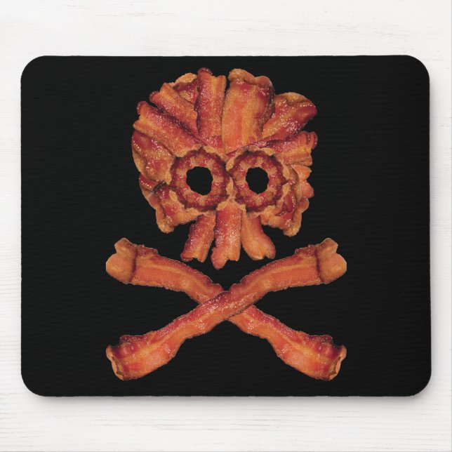 Bacon Skull and Crossbones Mouse Mat (Front)