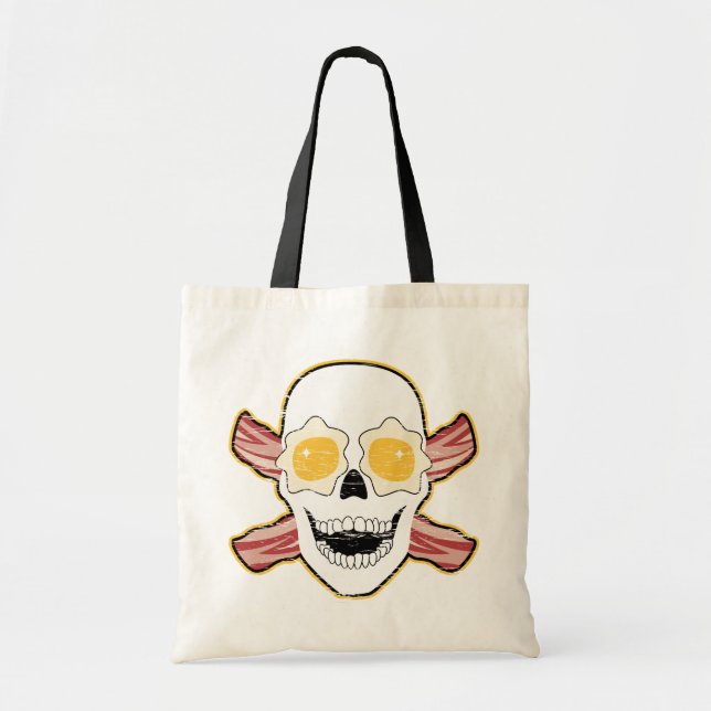 Bacon Skull Tote Bag (Front)