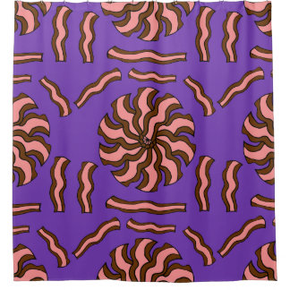 Bacon strip design shower curtain