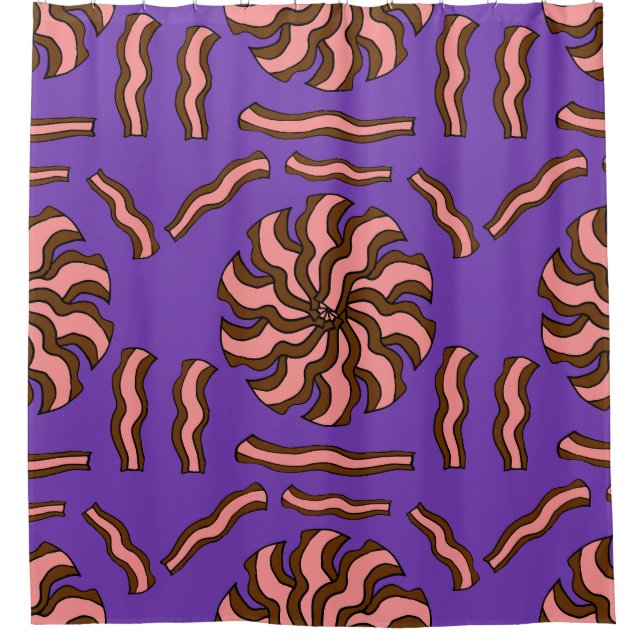 Bacon strip design shower curtain (Front)