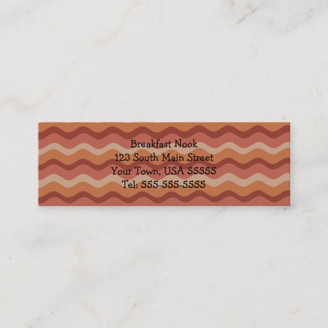 Bacon Strip Humourous Breakfast Diner Restaurant Mini Business Card (Front)