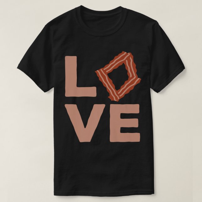Bacon Strips Love Meat Pig Barbecue Premium  T-Shirt (Design Front)