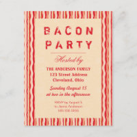Bacon Strips Party Invitation Typography