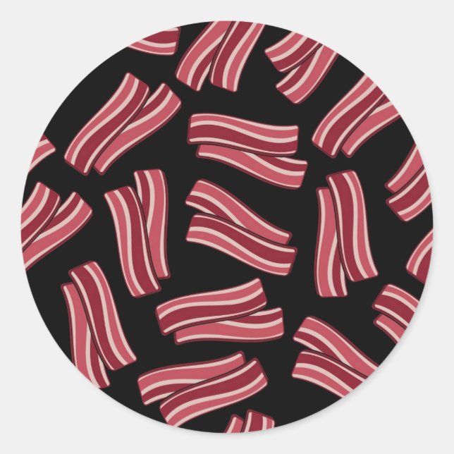 Bacon Strips Pattern Classic Round Sticker (Front)
