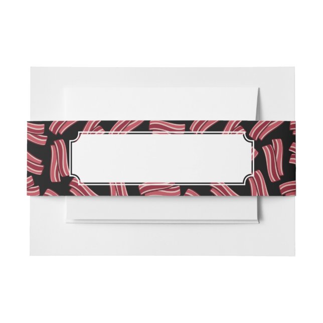 Bacon Strips Pattern Invitation Belly Band (Front Example)