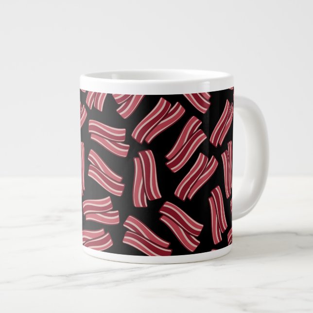 Bacon Strips Pattern Large Coffee Mug (Front Right)