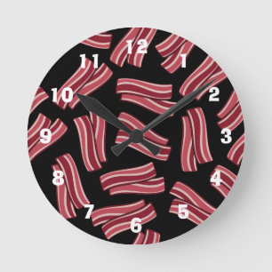 Bacon Strips Pattern Round Clock