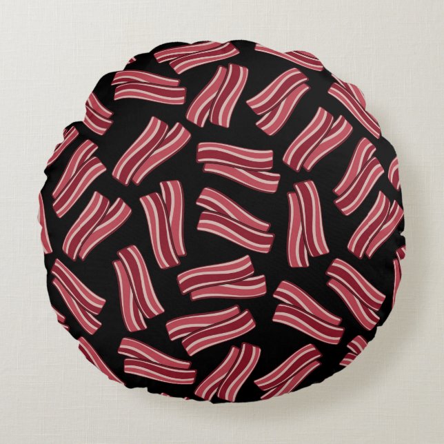 Bacon Strips Pattern Round Cushion (Front)