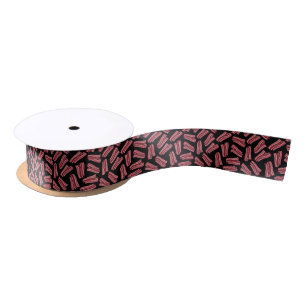 Bacon Strips Pattern Satin Ribbon