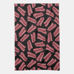 Bacon Strips Pattern Tea Towel
