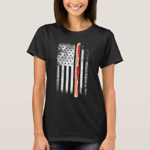 Bacon US Flag I Love Bacon Day Bacon Foodie T-Shirt