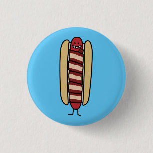 Bacon Wrapped Hot Dog Hotdog Wiener Bacon-wrapped 3 Cm Round Badge