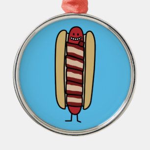 Bacon Wrapped Hot Dog Hotdog Wiener Bacon-wrapped Metal Tree Decoration